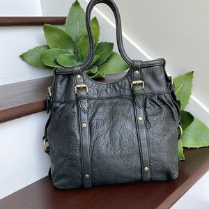 Cynthia Rowley Genuine Leather Handbag Satchel bag Purse black